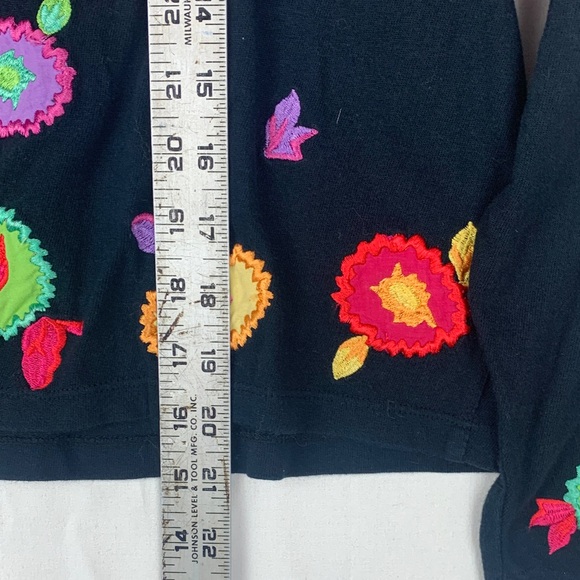 Michael Simon lite size large Colorful Floral Embroidered Cardigan - Picture 7 of 10